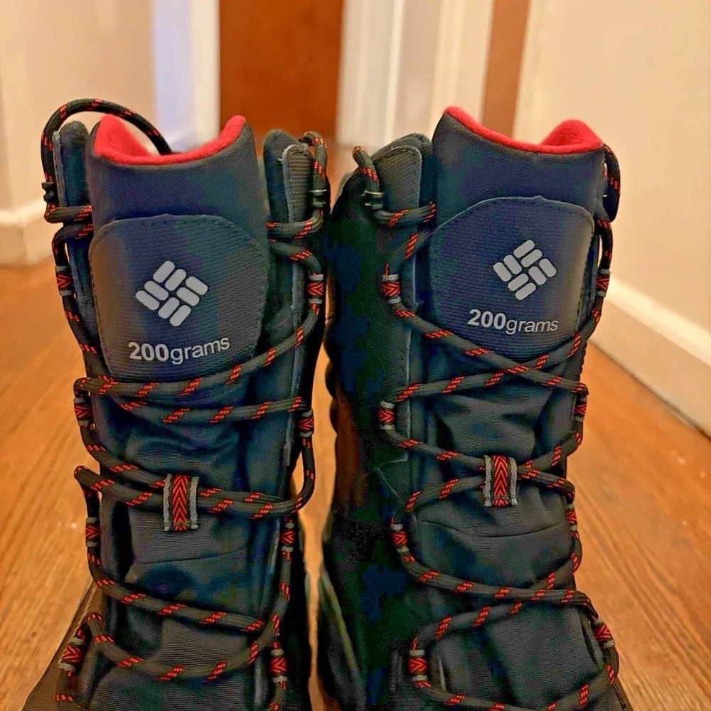 Columbia Bugaboot III Mens Size 17 Black Red Waterproof 200g Winter Snow Boots